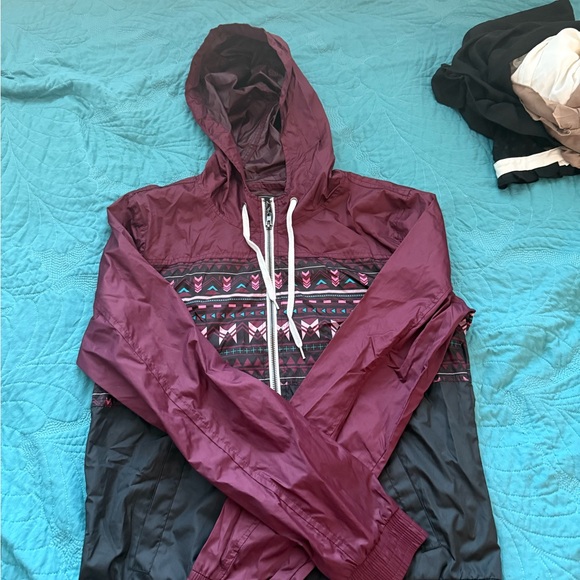 Burgundy Hooded Jacket by Empcyre - Picture 3 of 3